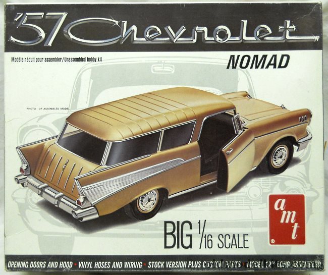 AMT 1/16 1957 Chevrolet Nomad Station Wagon - Stock or Custom Versions, T843 plastic model kit